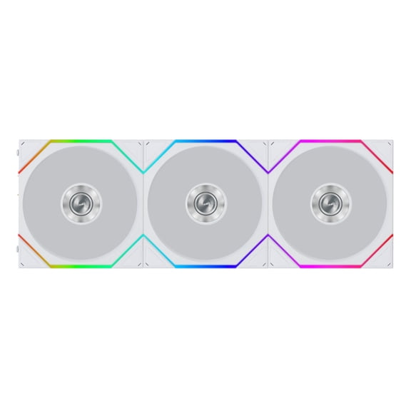 Lian Li UNI FAN TL Flex 120mm Reverse Blade ARGB Fan, 3 Pack, Infinity Mirror, Controller Included, White (12RTL1F3W)