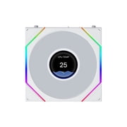 Lian Li UNI FAN TL LCD Flex 120mm Reverse Blade ARGB Fan, Single Pack, 1.8-inch LCD Screen, Controller Not Included, White 12RTLLCD1F1W