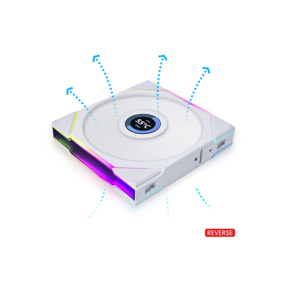 Lian Li UNI FAN TL LCD Reverse Blade 140 RGB Single Pack White Color (No controller included)- 14RTLLCD1W