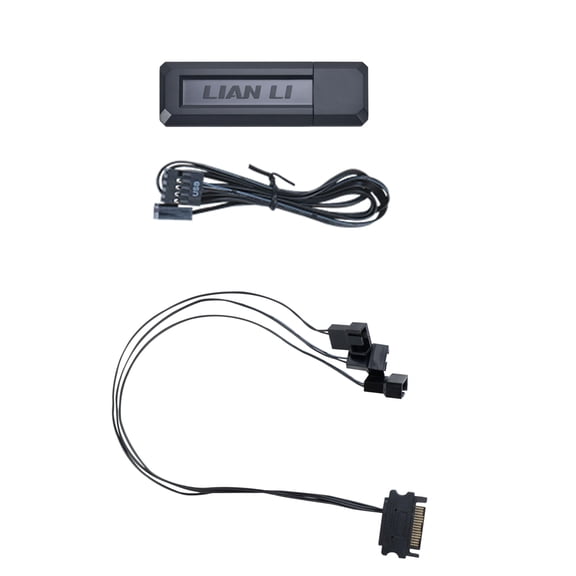 Lian Li UNI Fan SL Wireless & Strimer RF-T-B.01 Wireless Controller with PWM SATA Cable - Black