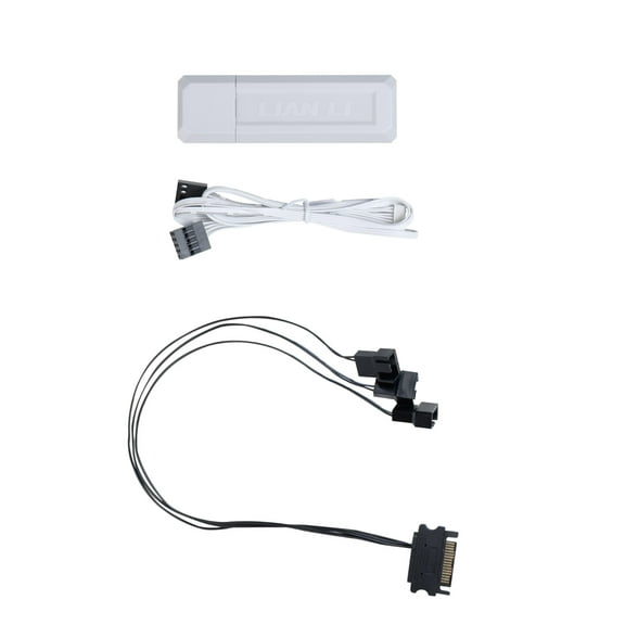 Lian Li UNI Fan SL Wireless & Strimer RF-T-W.01 Wireless Controller with PWM SATA Cable - White