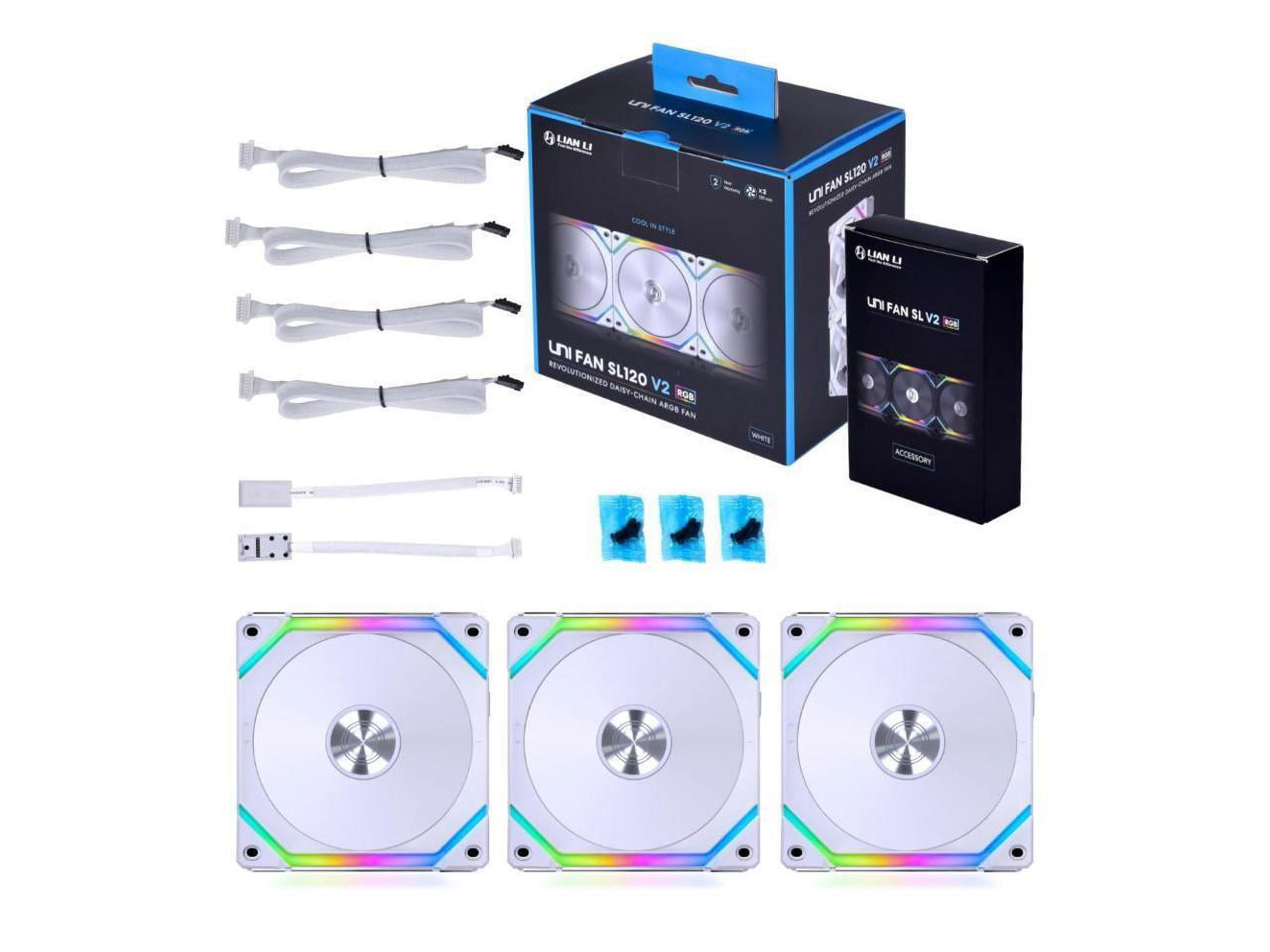 LIAN LI UNI FAN SL120 V2 WT ファン数　計6個 Amazon.com: Lian Li UNI Fan SL120 V2 RGB Black Triple Pack