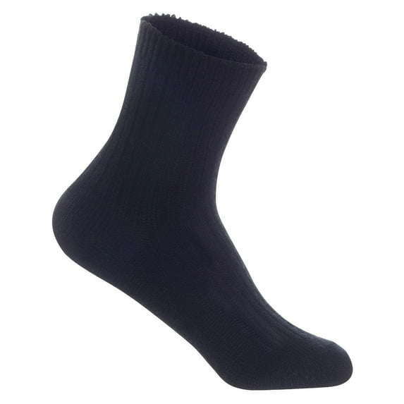 Lian Life Style Fantastic Children's Wool Crew Socks, Size 11Y-15Y, Black