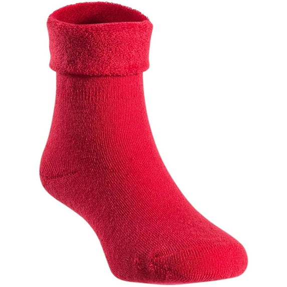 Lian LifeStyle 1 Pair Children Wool Crew Socks. , Soft and Durable HRL1801 Size Color 6M-12M (Red)