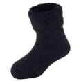 thumbnail image 1 of Lian LifeStyle 1 Pair Father-Mother-Son Pack Extra Thick Wool Boot Socks Crew Plain, Size 2Y-5Y, ColorBlack, 1 of 1