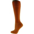 thumbnail image 1 of Lian LifeStyle 1 Pair Plain Knee High Cotton Sports Socks for Youth Unisex Medium Orange, 1 of 2
