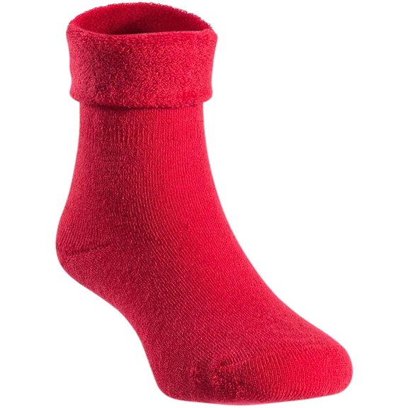 Lian LifeStyle 2 Pairs Children Socks Plain Color 12M-24M (Red)