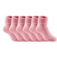 thumbnail image 1 of Lian LifeStyle 2 Pairs Girl Cashmere Wool Socks Plain Color 0M-6M (Rose), 1 of 3