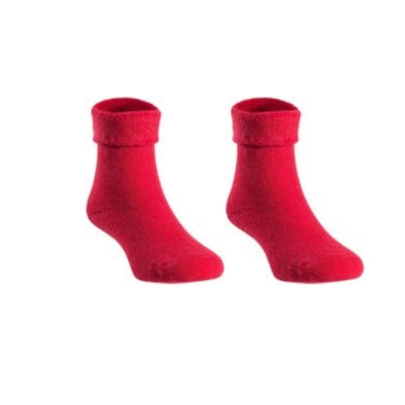 Lian LifeStyle 2 Pairs Girl Socks Plain Color 0M-6M (Red)