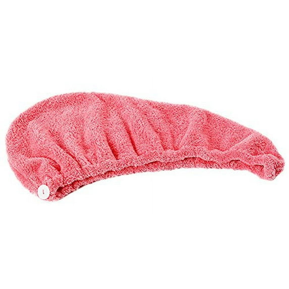 Lian LifeStyle 2 Pieces Women's Microfiber Hair Drying Towel/Cap/Hat One Size Coral