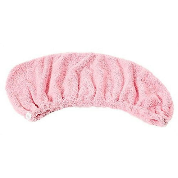 Lian LifeStyle 2 Pieces Women's Microfiber Hair Drying Towel/Cap/Hat One Size Pink