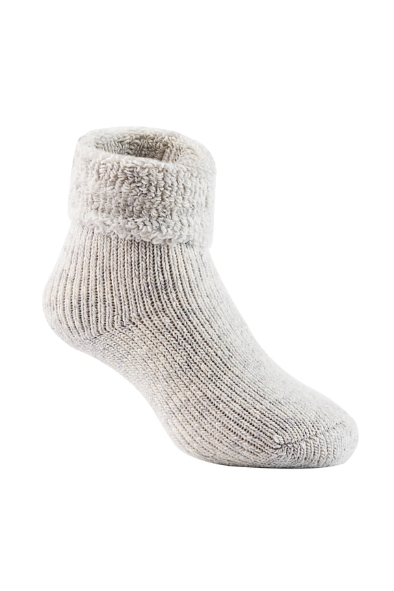 3 Pairs Father-Mother-Daughter Extra Thick Wool Boot Socks Crew Plain LK01+LK02+LK03 (Grey) (2Y-5Y)