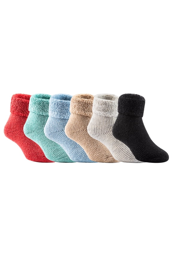 3 Pairs Father-Mother-Son Extra Thick Wool Boot Socks Crew Plain Random Color LK01+LK02+LK03 (0Y-2Y)