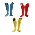 thumbnail image 1 of Lian LifeStyle 3 Pairs Knee High Sports Socks for Soccer, Softball, Baseball, Soccer, and Many Other Sports XL002 Size M LightBlue,Red,Yellow, 1 of 1