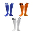 thumbnail image 1 of Lian LifeStyle 3 Pairs Knee High Sports Socks for Soccer, Softball, Baseball, Soccer, and Many Other Sports XL002 Size S Blue,Orange,White, 1 of 1