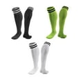 thumbnail image 1 of Lian LifeStyle 3 Pairs Knee High Sports Socks for Soccer, Softball, Baseball, Soccer, and Many Other Sports XL002 Size XS Black,Green,White, 1 of 1