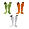 thumbnail image 1 of Lian LifeStyle 3 Pairs Knee High Sports Socks for Soccer, Softball, Baseball, Soccer, and Many Other Sports XL002 Size XXS Green,Orange,White, 1 of 1