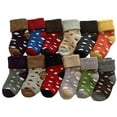 thumbnail image 1 of Lian LifeStyle 5 Pairs Children Dotted Socks Girl 0Y-1Y Random Color, 1 of 4