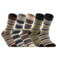 thumbnail image 1 of Lian LifeStyle 5 Pairs Luxurious Angora Wool Fuzzy Socks for Women. Comfortable Socks Great for Sensitive Skin Diamond HM1404 Medium, 1 of 4