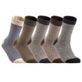 thumbnail image 1 of Lian LifeStyle 5 Pairs Luxurious Angora Wool Fuzzy Socks for Women. Comfortable Socks Great for Sensitive Skin Wave HM1403 Medium, 1 of 4