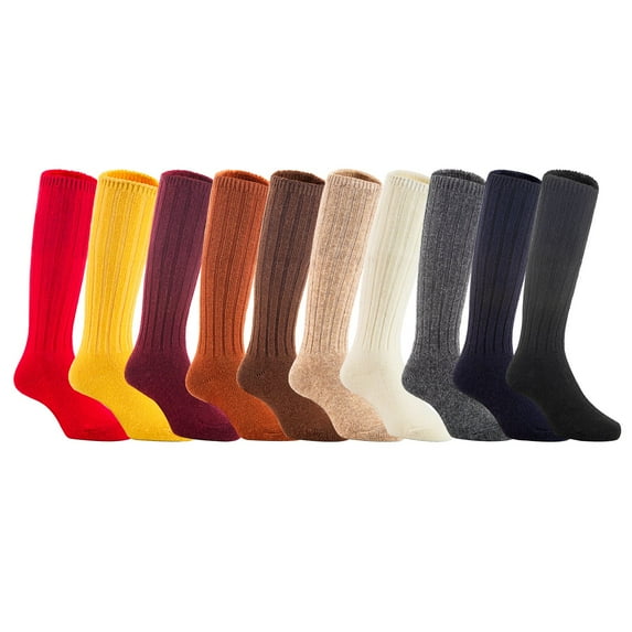 Lian LifeStyle 6 Pairs Children Knee High Wool Blend Boot Socks Size 0-2Y Girl Random Color
