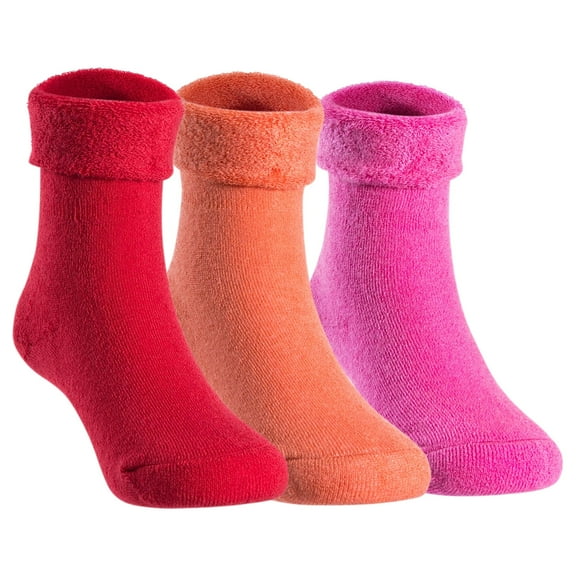 Lian LifeStyle 6 Pairs Children Wool Crew Socks. , Soft and Durable HRL1801 Size 0M-6M (Rose, Orange, Red)
