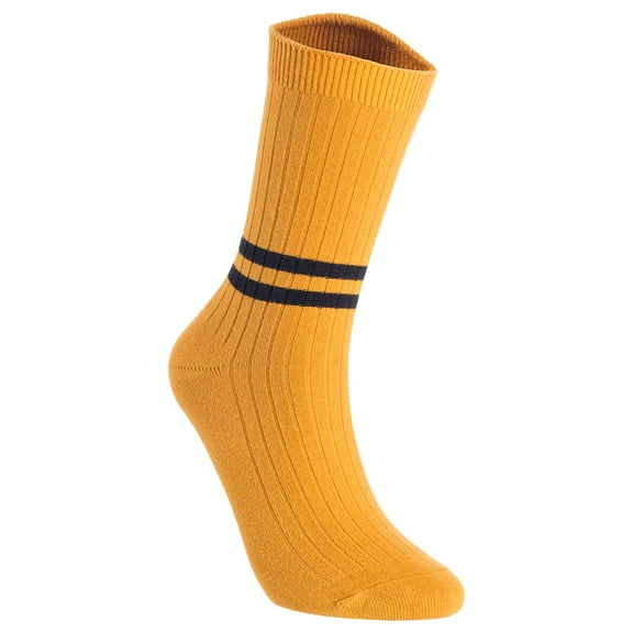 Lian LifeStyle Attractive Women's 1 Pair Mid Calf Cotton Socks, HR1790, Size 6-9, Color Yellow