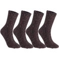 thumbnail image 1 of Lian LifeStyle Attractive Women's 4 Pairs Mid Calf Cotton Crew Socks With Super High Quality Soft Fibers Size 6-9 HR1614 Coffee, 1 of 4