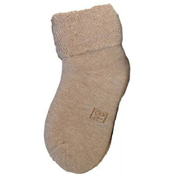 Lian LifeStyle Baby Boy's 1 Pair Wool Socks Plain Color 0M-6M (Beige)