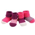 thumbnail image 1 of Lian LifeStyle Baby Toddler 4 Pairs Pack Thick Cotton Socks 12M-36M(Pink Purple), 1 of 4