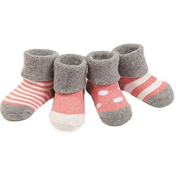 Lian LifeStyle Baby Toddler 4 Pairs Pack Thick Cotton Socks 12M-36M(Pink)