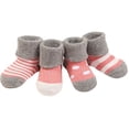 thumbnail image 1 of Lian LifeStyle Baby Toddler 4 Pairs Pack Thick Cotton Socks 6M-12M(Pink), 1 of 4