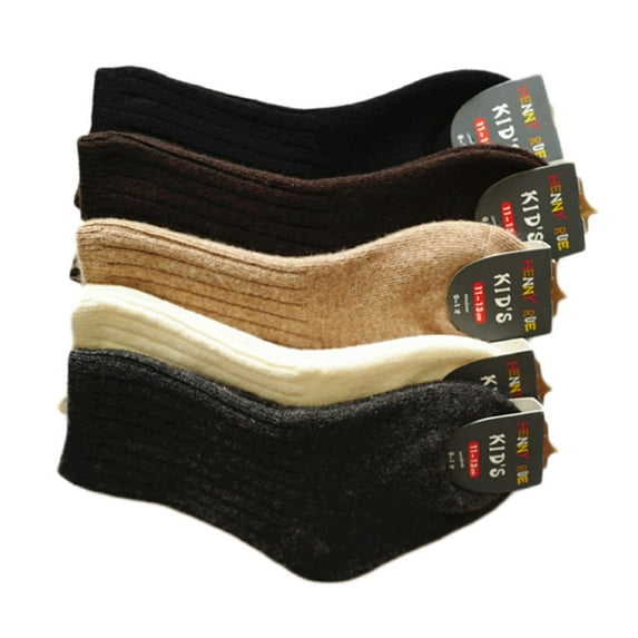 Lian LifeStyle Baby's 4 Pairs Pack Fashion Soft Knee High Wool Socks S(13-15cm/3Y-5Y) HR1618 Assorted Girl Color