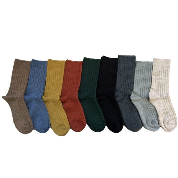 Lian LifeStyle Baby's 4 Pairs Pack Fashion Soft Wool Crew Socks M(15-17cm) HR1618 Black