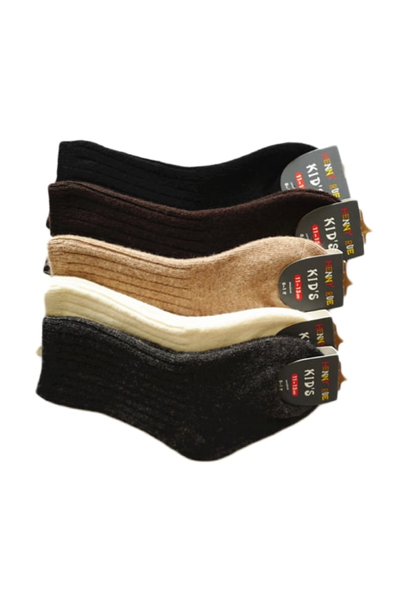 Baby's 6 Pairs Fashion Soft Knee High Wool Socks S(13-15cm/3Y-5Y) HR1618 Random Girl Color