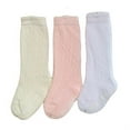 thumbnail image 1 of Lian LifeStyle Baby's Girl's 3 Pairs Pure Cotton Socks Mesh M(2Y-4Y), 1 of 2
