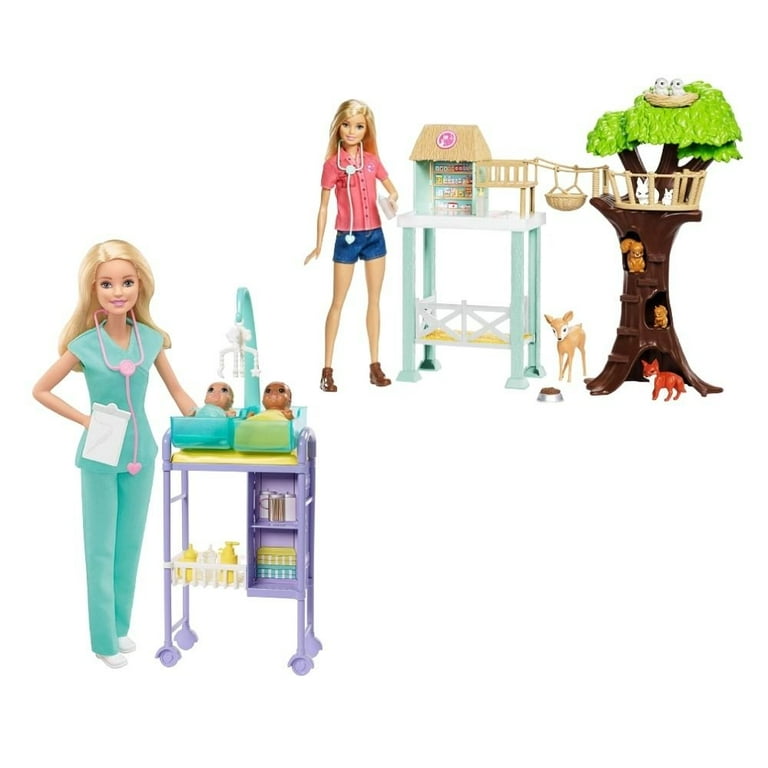 Lian LifeStyle Barbie Bundle Barbie Baby Doctor Playset Barbie Doll and Animal Rescue Center. 2 Packs Walmart