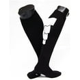 thumbnail image 1 of Lian LifeStyle Big Boy's 1 Pair Exceptional Knee High Socks for Soccer, Softball, Baseball and Many Other Sports XL0025 M(Black w/ White Stripes), 1 of 4