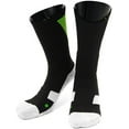 thumbnail image 1 of Lian LifeStyle Big Boy's 1 Pair High Crew Athletic Sports Socks Size L/XL XL0028-05(Black w/Green Strip), 1 of 2