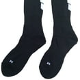 thumbnail image 1 of Lian LifeStyle Big Boy's 1 Pair Knee High Athletic Sports Socks 0025 M(Black w/ White Stripes), 1 of 2