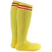 Lian LifeStyle Big Boy's 1 Pair Knee High Sports Socks for Baseball/Soccer/Lacrosse XL002 M Yellow