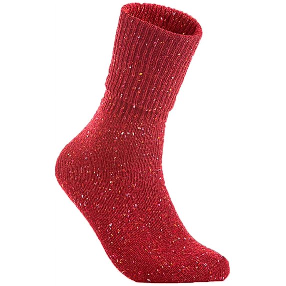 Lian LifeStyle Big Girl's 1 Pair Exceptional High Crew Wool Socks Non Slip, Cozy and Cool HR1412 Size 6-9 (Coral)
