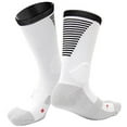 thumbnail image 1 of Lian LifeStyle Big Girl's 1 Pair High Crew Athletic Sports Socks Size L/XL XL0028-09(White w/Black Strip), 1 of 1