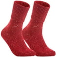 thumbnail image 1 of Lian LifeStyle Big Girl's 2 Pair's Exceptional High Crew Wool Socks Non Slip, Cozy and Cool HR1412 Size 6-9 Coral, 1 of 1