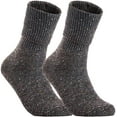 thumbnail image 1 of Lian LifeStyle Big Girl's 2 Pair's Exceptional High Crew Wool Socks Non Slip, Cozy and Cool HR1412 Size 6-9 Gray, 1 of 2