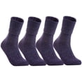 thumbnail image 1 of Lian LifeStyle Big Girl's 4 Pair's Exceptional High Crew Wool Socks Non Slip, Cozy and Cool HR1412 Size 6-9 Purple, 1 of 1