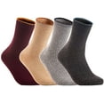 thumbnail image 1 of Lian LifeStyle Big Girl's 4 Pairs Wool Crew Socks HR1612 Size L/XL Casual (Assorted), 1 of 4