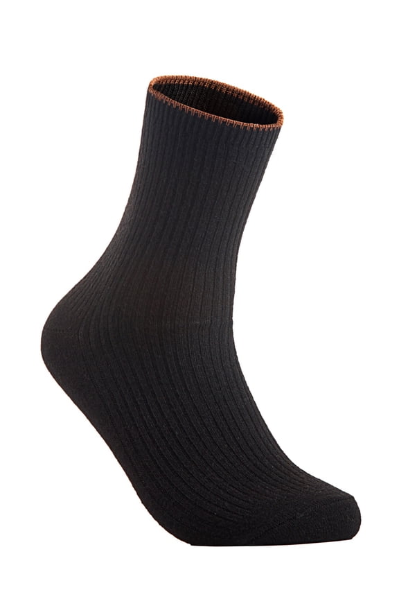 Big Girl's Women's 4 Pairs Gorgeous, Comfortable & Cozy, Durable & Breathable Wool Crew Socks for Daily Use HR1612 Size 6-9 Black