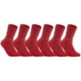 thumbnail image 1 of Lian LifeStyle Big Girl's 6 Pair's Exceptional High Crew Wool Socks Non Slip, Cozy and Cool HR1412 Size 6-9 Coral, 1 of 1