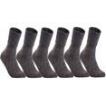 thumbnail image 1 of Lian LifeStyle Big Girl's 6 Pair's Exceptional High Crew Wool Socks Non Slip, Cozy and Cool HR1412 Size 6-9 (Gray), 1 of 2